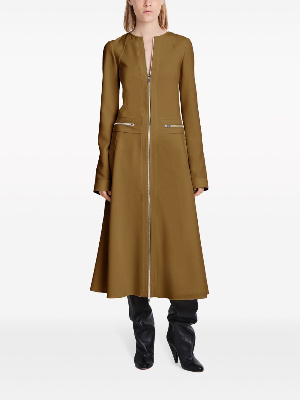 Image 2 of Proenza Schouler zipped-pocked long-sleeved midi dress