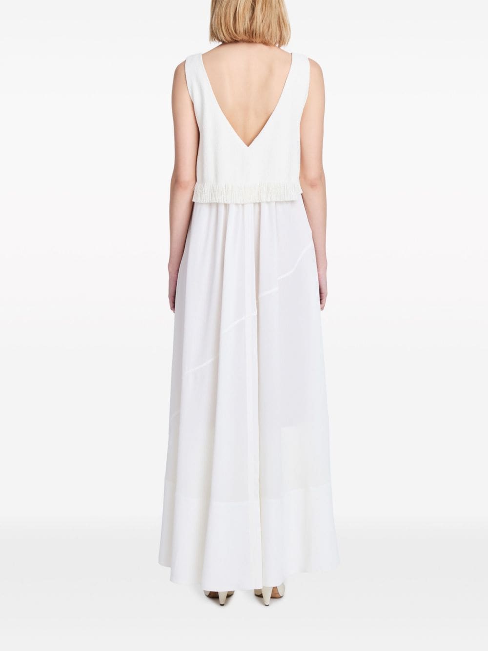 Shop Proenza Schouler Lynda Fringed Layered Maxi Dress In White