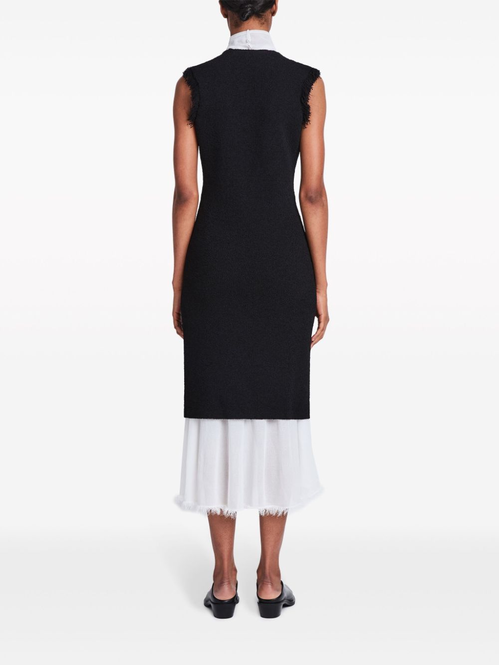 Shop Proenza Schouler Roll-neck Panelled Midi Dress In 黑色