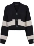Proenza Schouler Sofia striped wool-blend cardigan - Black