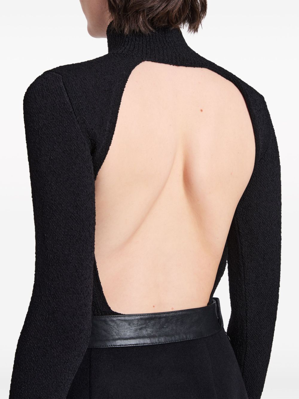 Shop Proenza Schouler Textured Roll-neck Sweatshirt In Black