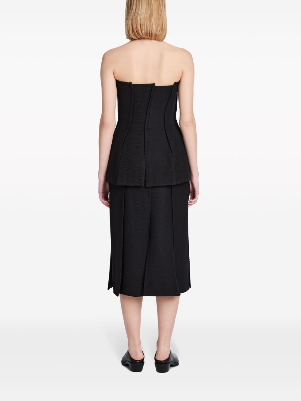 Shop Proenza Schouler High-waist Twill Midi Skirt In Black