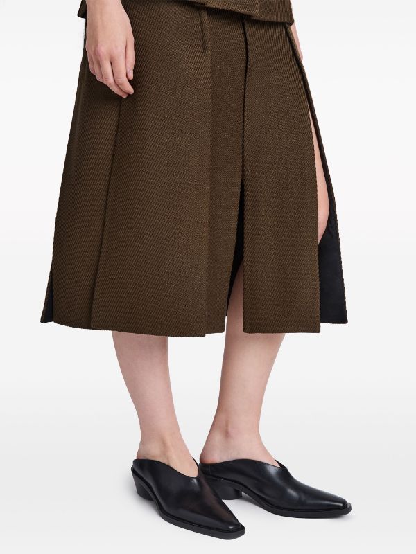 Proenza Schouler high waist Twill Midi Skirt Farfetch