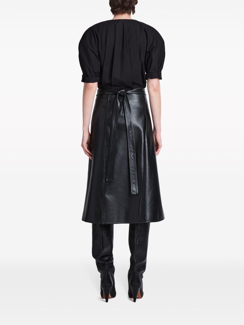 Shop Proenza Schouler Puff-sleeves Poplin Blouse In Black