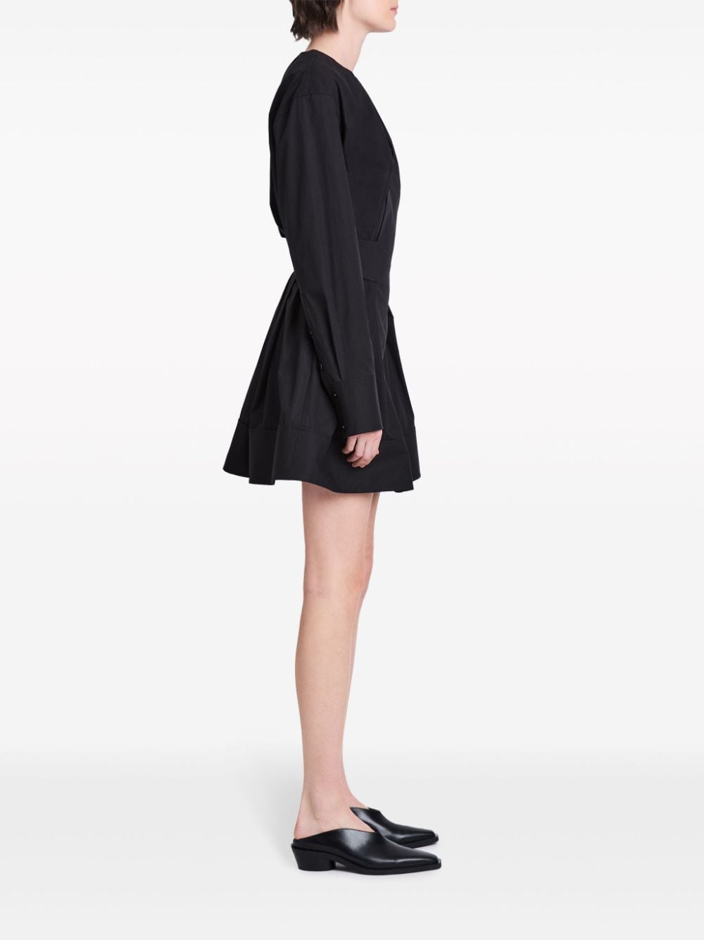 Shop Proenza Schouler Poplin Stretch-cotton Minidress In Black