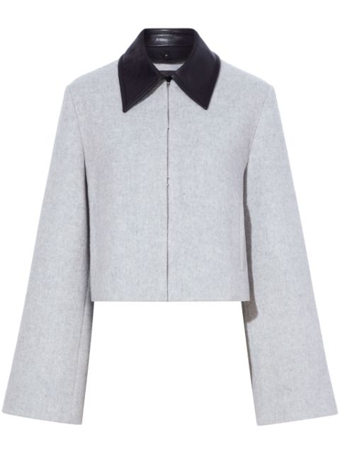 Proenza Schouler Bridget leather-collar cropped jacket