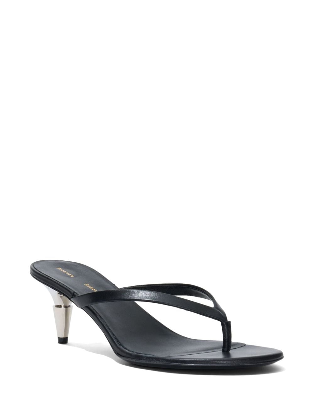 Shop Proenza Schouler Spike 65mm Leather Thong Sandals In Black