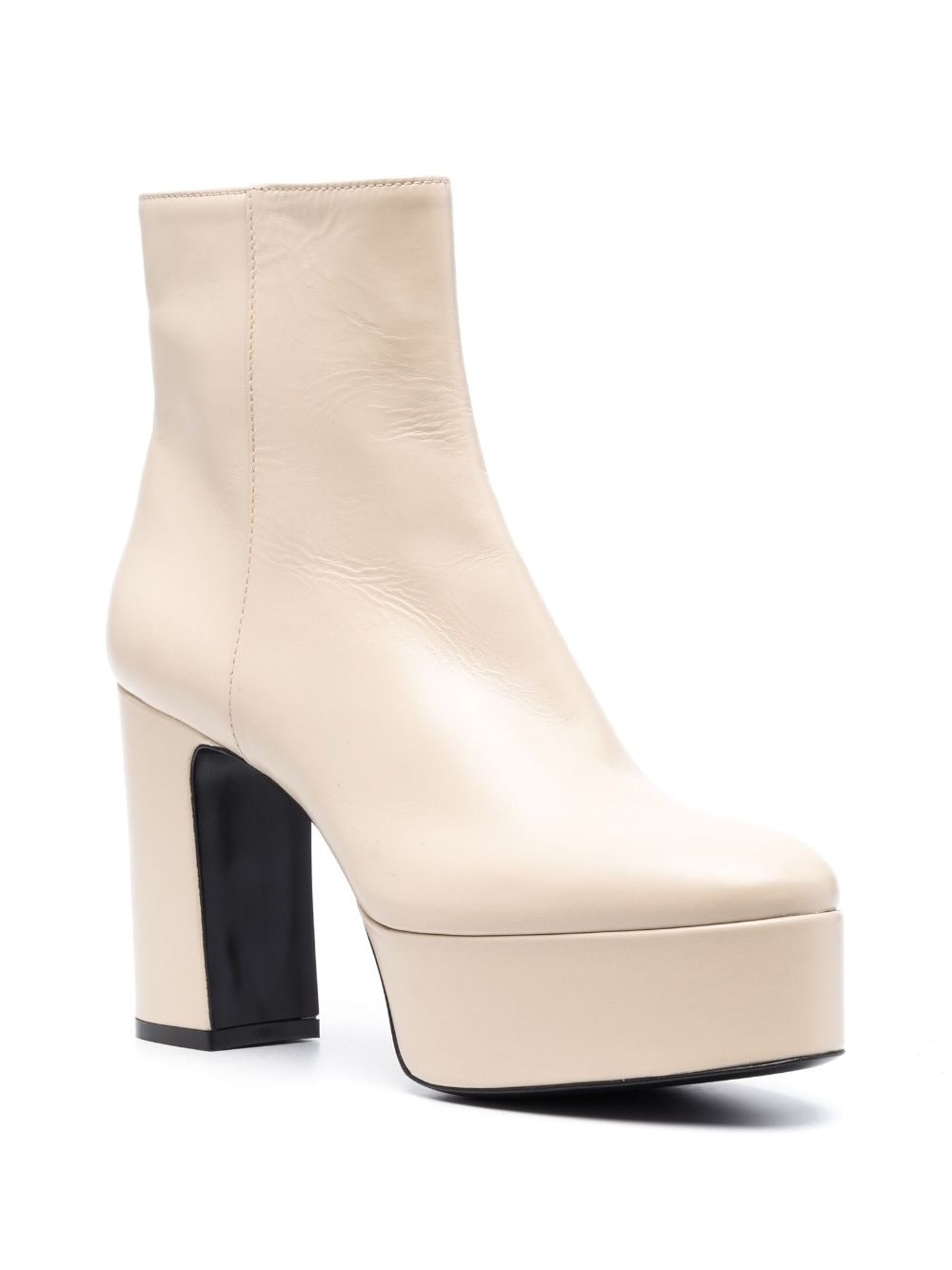 Shop Roberto Festa Platform 125mm Leather Ankle Boots In Neutrals