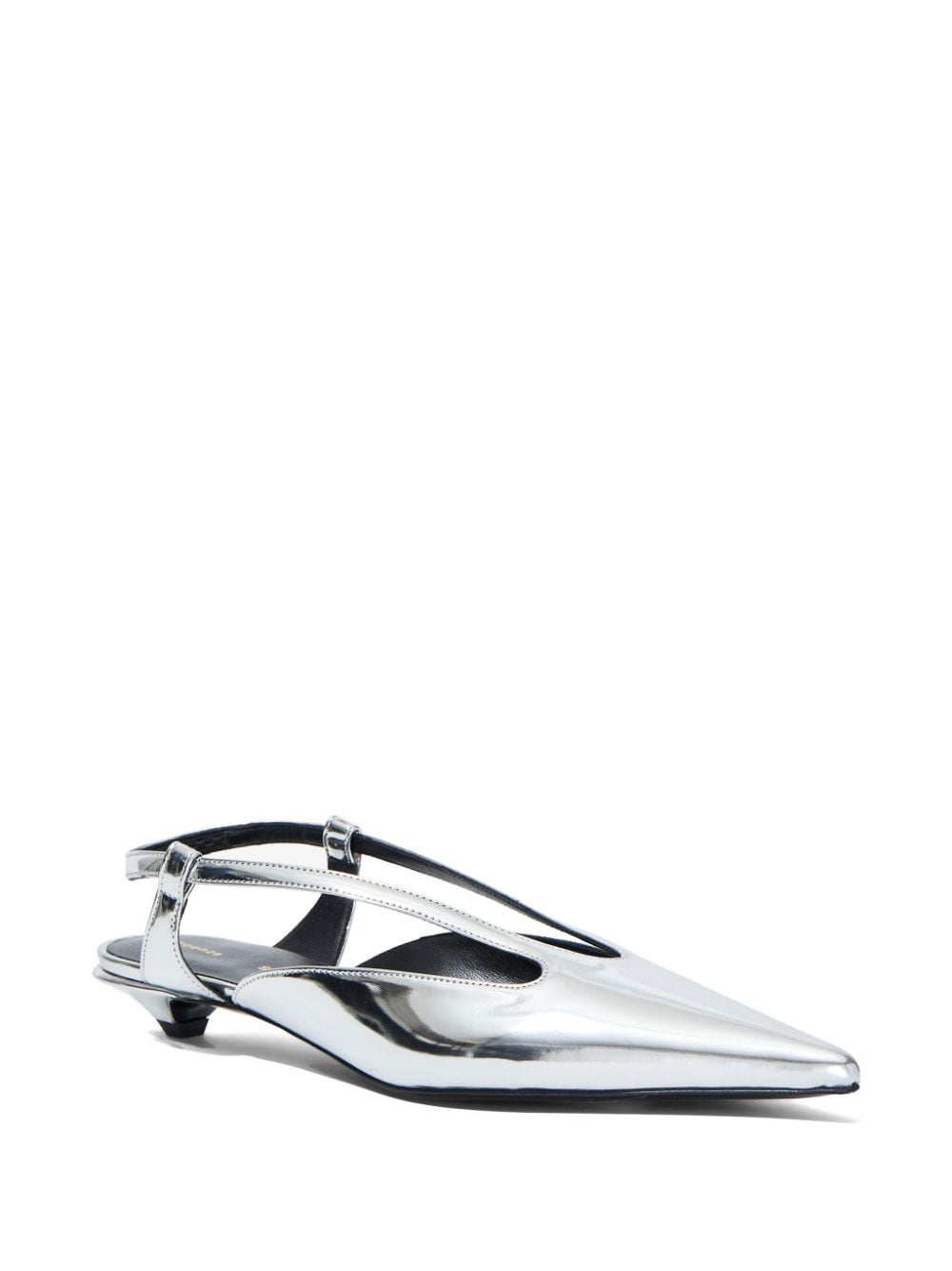 Proenza Schouler 20mm Slingback Faux-leather Pumps In Silver