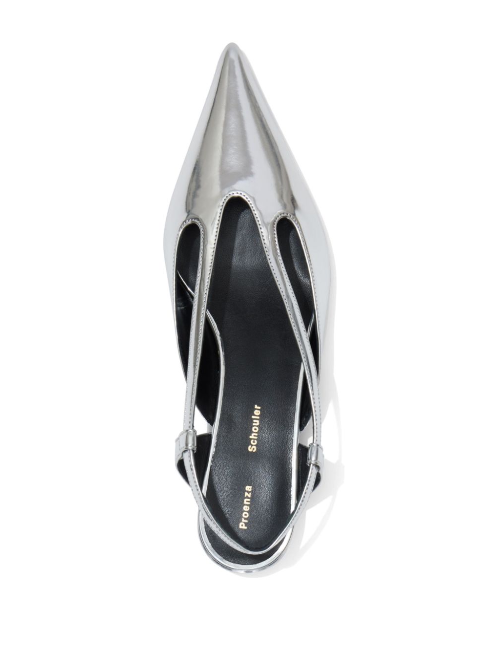 Shop Proenza Schouler 20mm Slingback Faux-leather Pumps In Silver