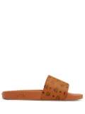 MCM logo-print moulded-footbed slides - Brown