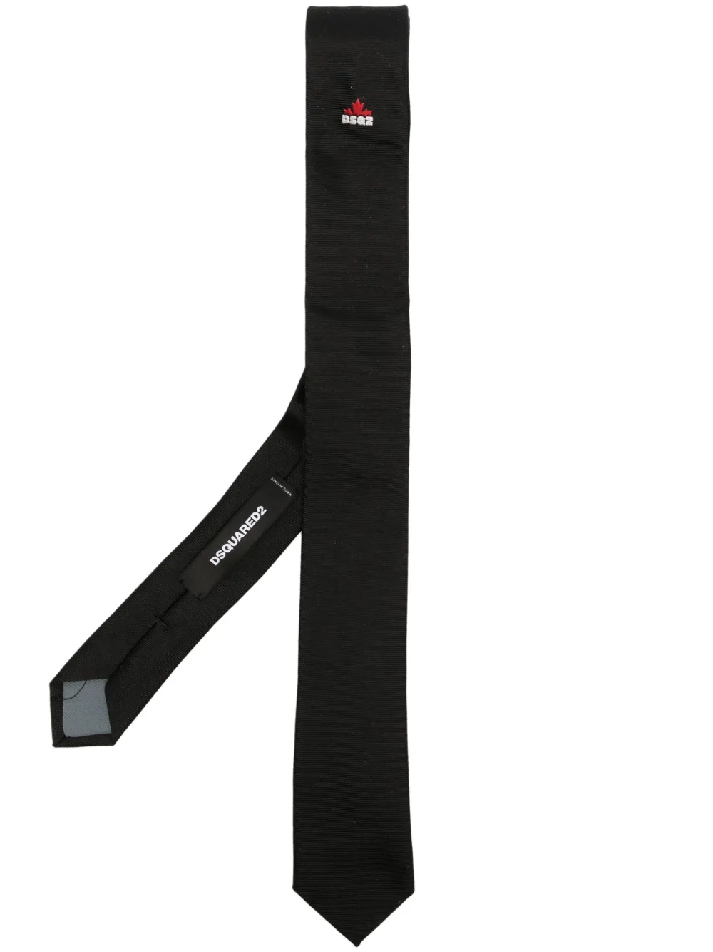 DSQUARED2 logo-embroidered tie | Black | Image 1