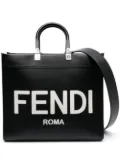 FENDI medium Sunshine leather tote bag - Black