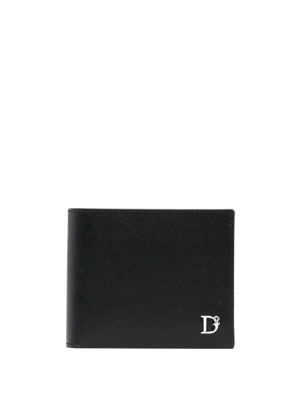 logo-plaque leather bi-fold wallet
