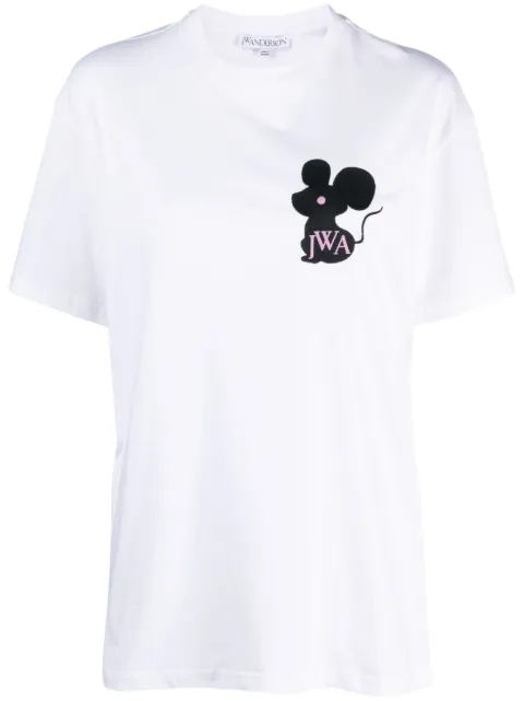 JW Anderson Mouse embroidered-logo T-shirt
