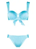 Noire Swimwear underwire-cup tie-fastening bikini set - Blue