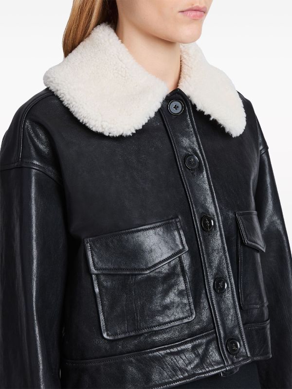 Proenza Schouler Judd shearling collar Leather Jacket Farfetch