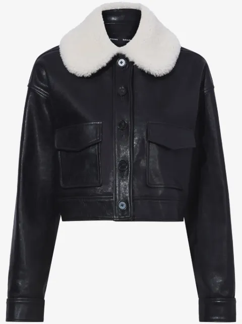 Proenza Schouler Giacca in pelle con collo in shearling Judd