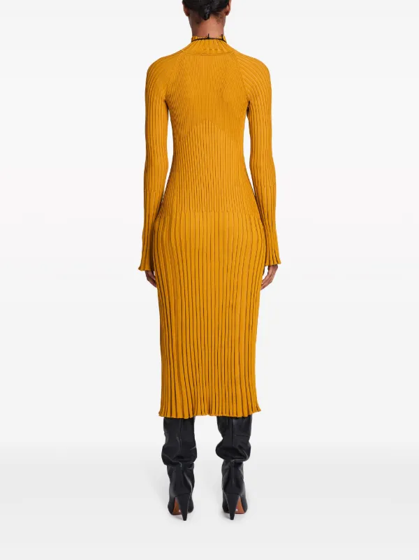 orange ribbed midi dress Summer Breeze Ribbed Midi in Orange M / Orange