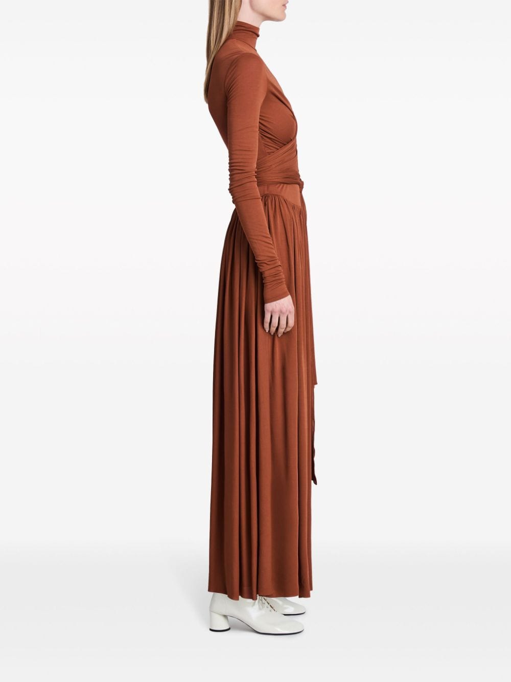 Proenza Schouler Meret maxi-jurk met strikdetail Bruin