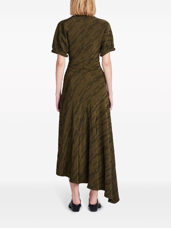 Proenza Schouler Vivienne Striped Asymmetric Dress Farfetch