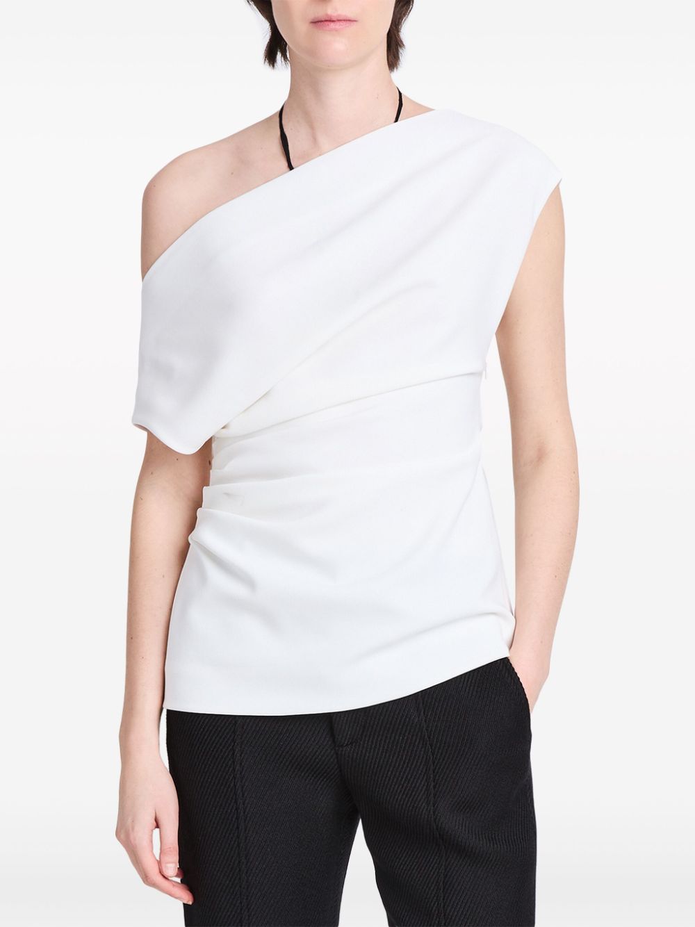 Proenza Schouler Francesca off-shoulder crêpe blouse Wit