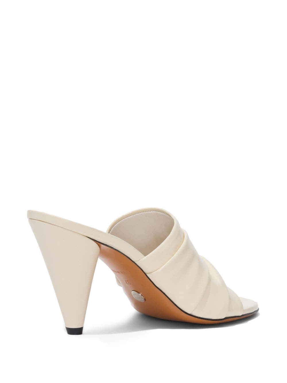 Shop Proenza Schouler Gathered Cone 85mm Leather Sandals In White