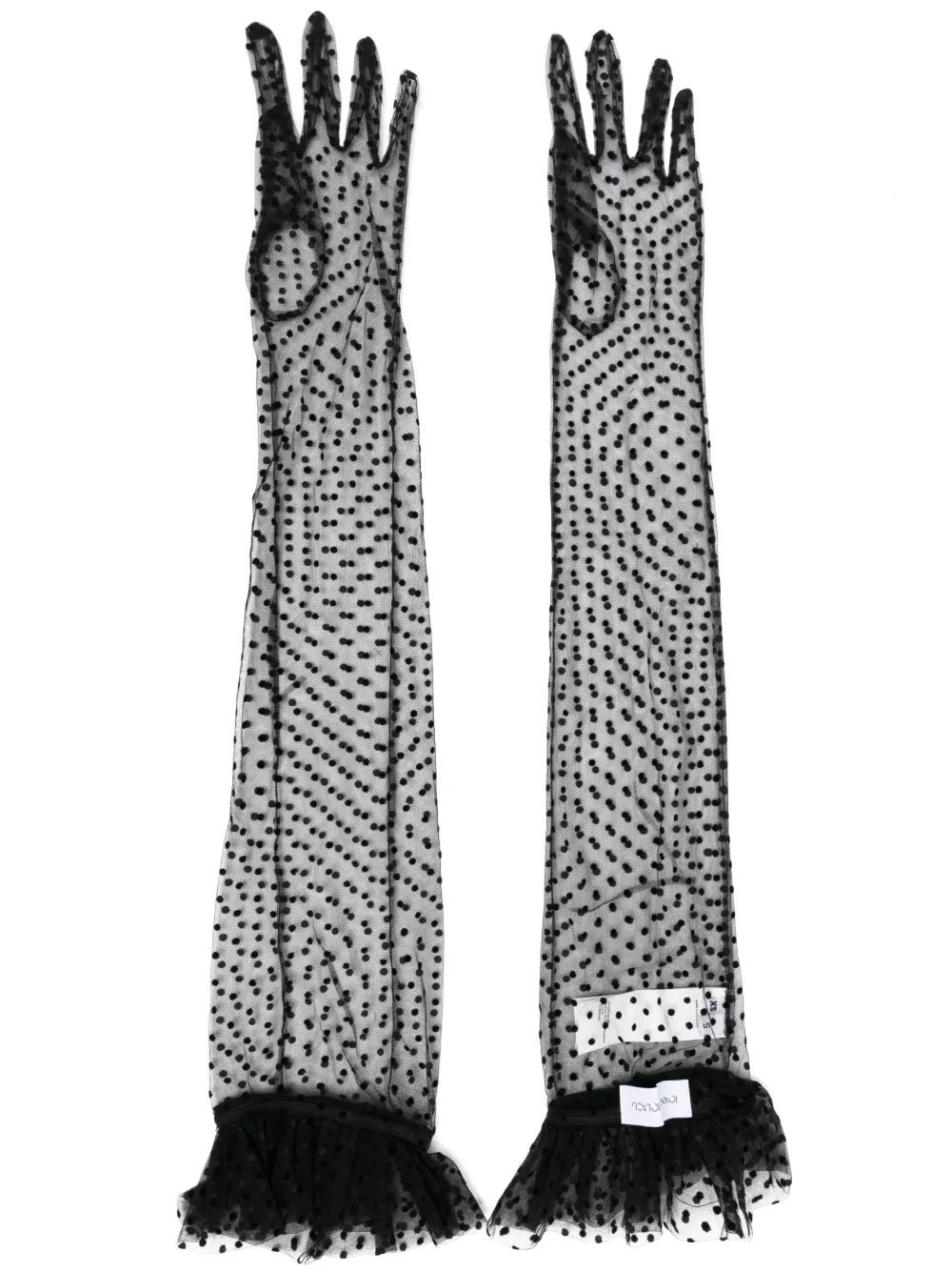 Ioana Ciolacu polka dot-print sheered gloves