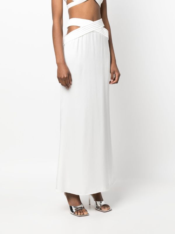 White strap outlet maxi skirt