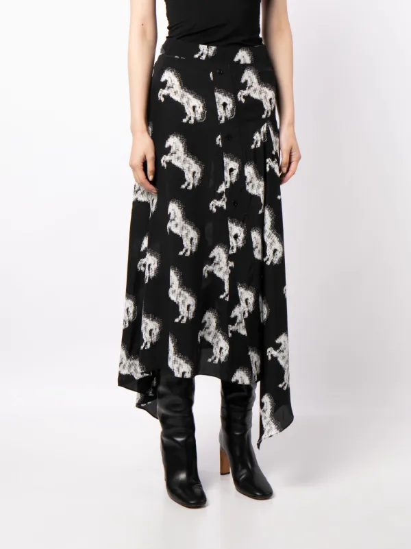 Cow print silk clearance skirt