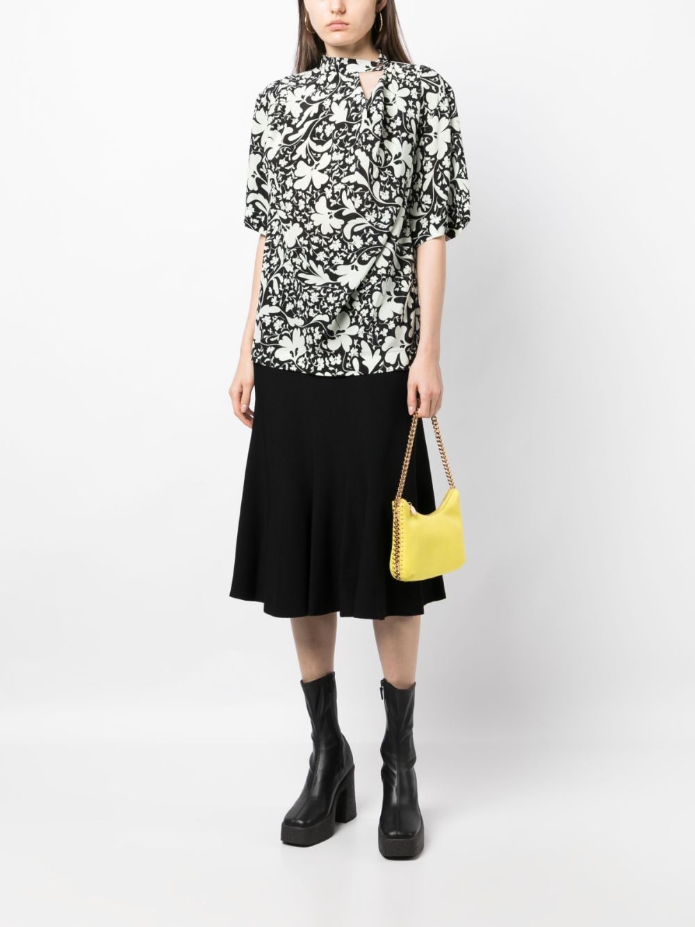 Stella McCartney floral-print silk blouse - Zwart