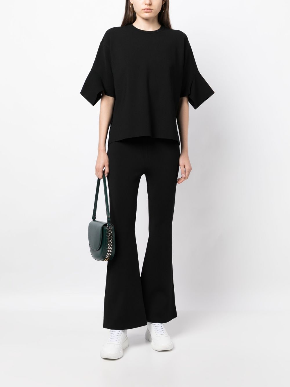 Shop Stella Mccartney Asymmetric Short-sleeved T-shirt In Schwarz