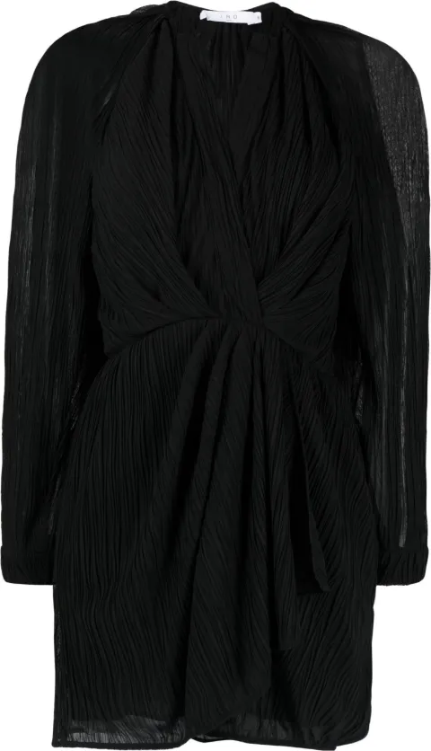 IRO semi-sheer draped minidress