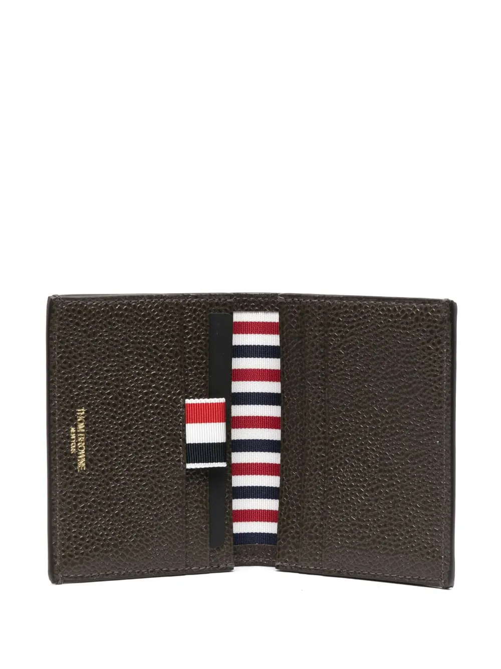Thom Browne Pebbled Folded Wallet In Brown