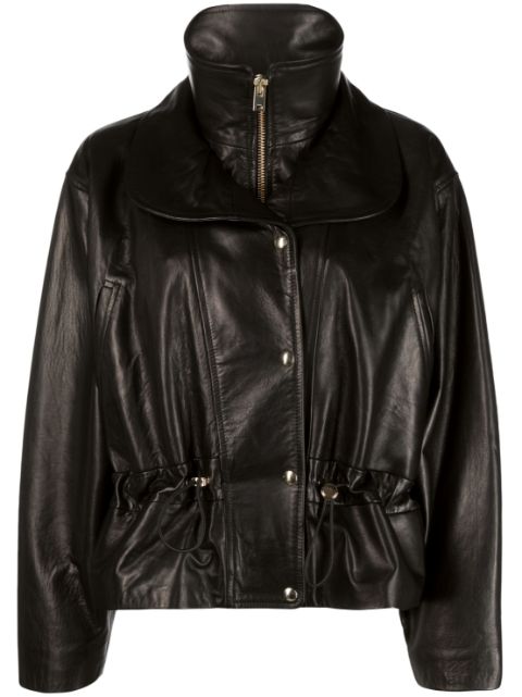 IRO - layered press-stud fastening leather jacket