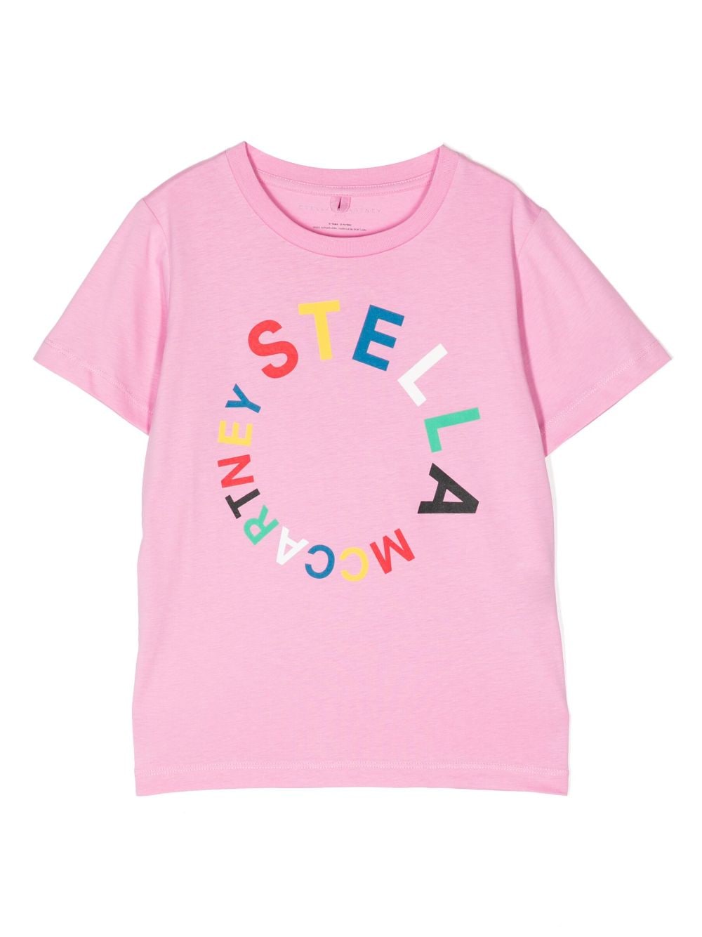 Shop Stella Mccartney Logo-print Cotton T-shirt In Pink