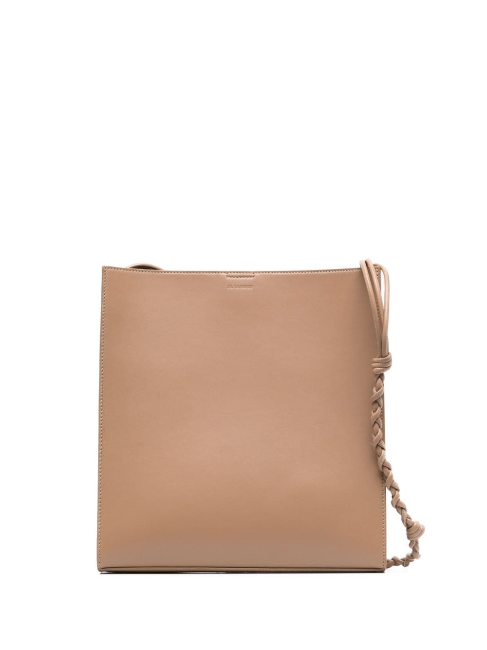 Shop Jil Sander Medium Tangle Leather Shoulder Bag In Neutrals