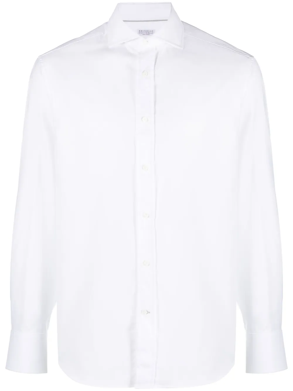 Brunello Cucinelli Basic Cotton Shirt Shirt And Blouse White In White