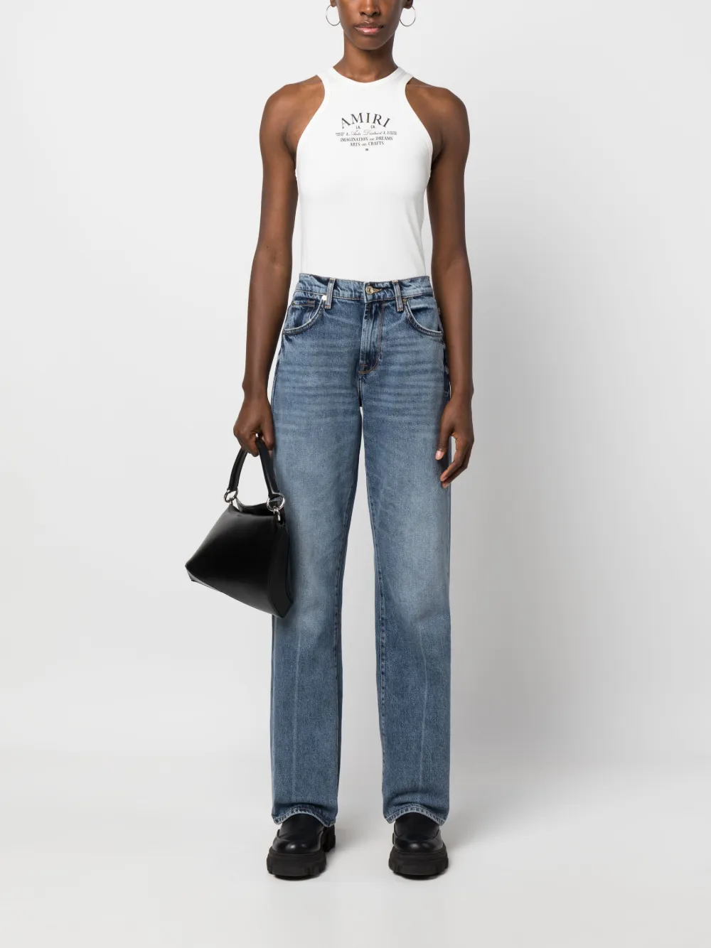 7 For All Mankind logo-patch wide-leg jeans - Blauw