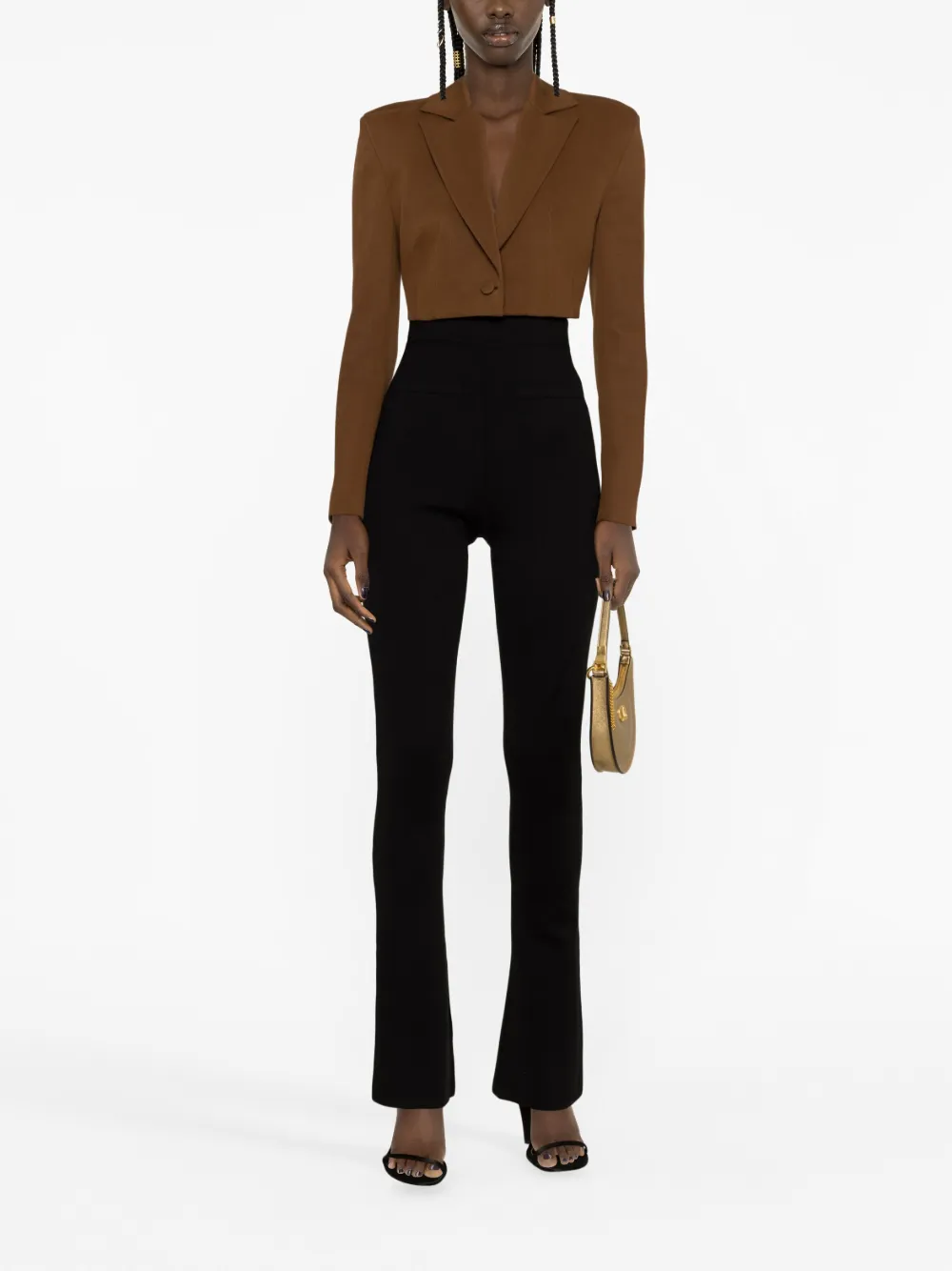 Saint Laurent flared wool leggings - Zwart