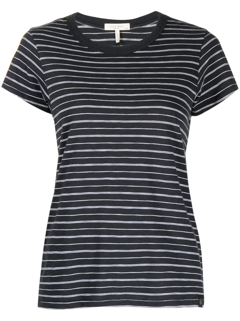 Rag & Bone The Striped Baby Tee In Black