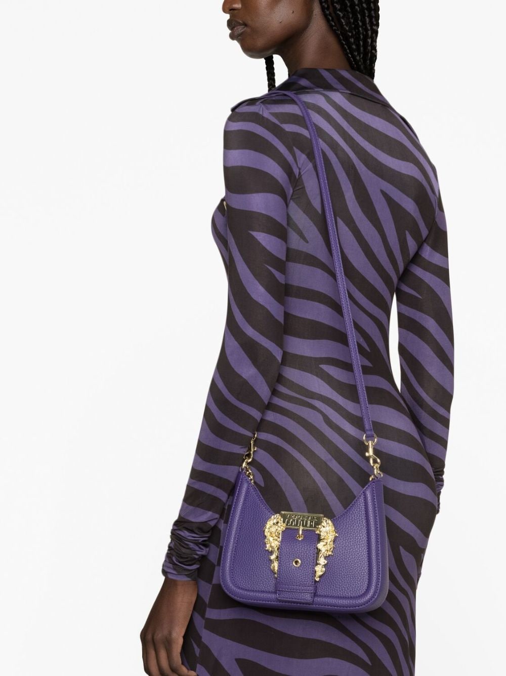 Shop Versace Jeans Couture Couture Shoulder Bag In Violett
