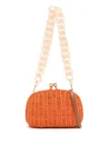 SERPUI Mia woven-wicker clutch bag - Orange
