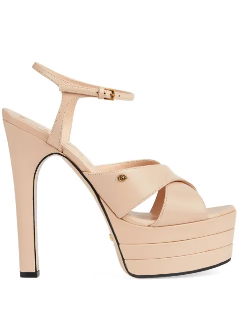 Gucci crossover-strap platform leather sandals
