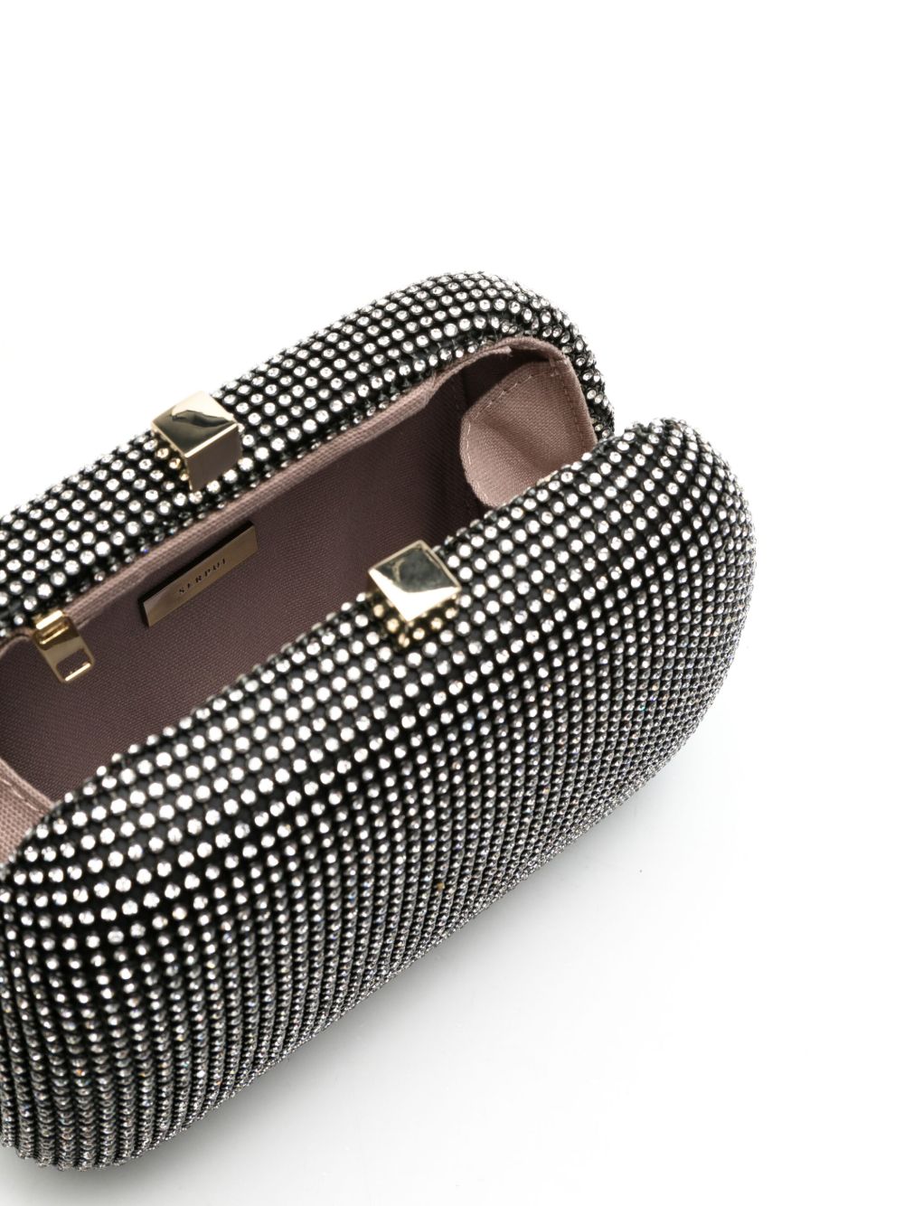 Shop Serpui Lolita Crystal-embellished Clutch Bag In Black