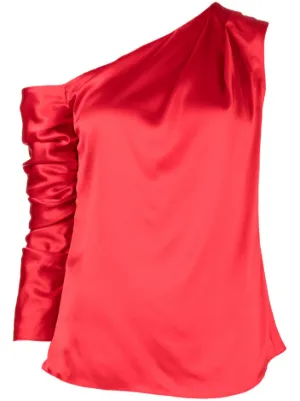 blusa roja de seda