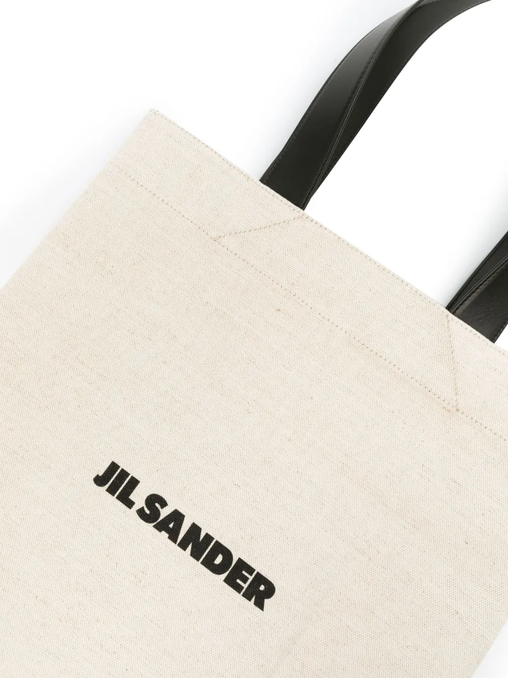 Shop Jil Sander Logo-print Canvas Tote Bag In Neutrals