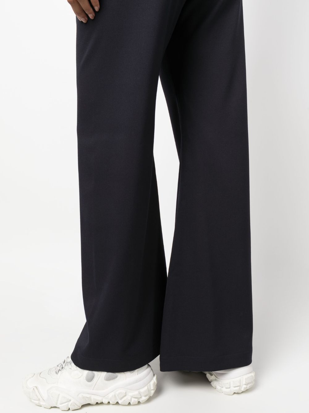 Shop Mm6 Maison Margiela Seam-detail Wide-leg Trousers In Blue