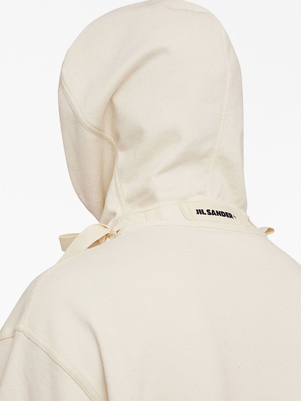 Shop Jil Sander Logo-print Cotton Hoodie In Neutrals