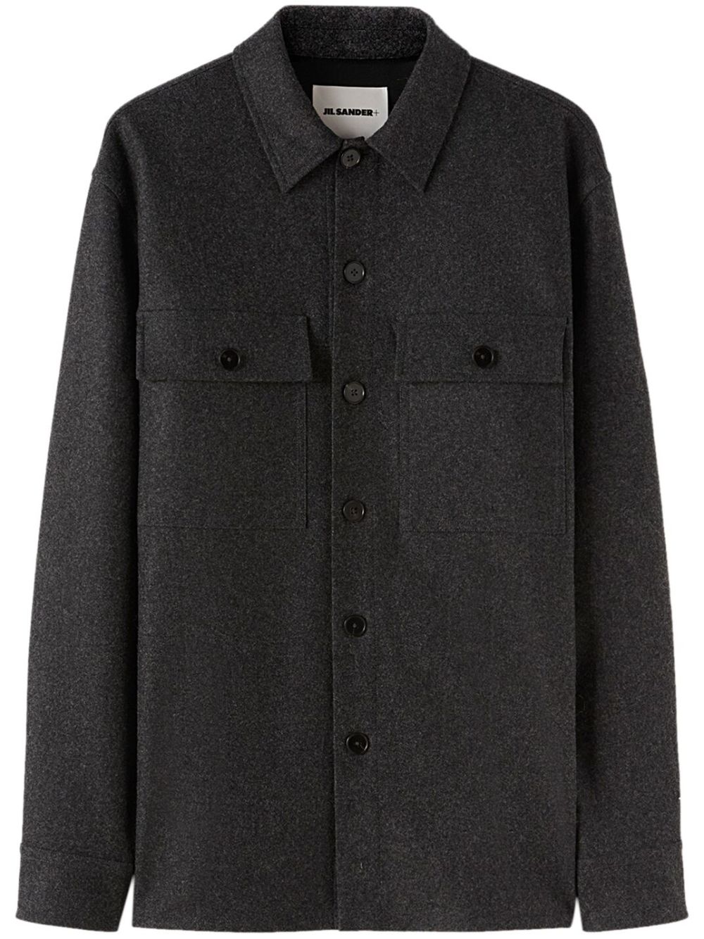 Jil Sander classic-collar wool shirt - Grey